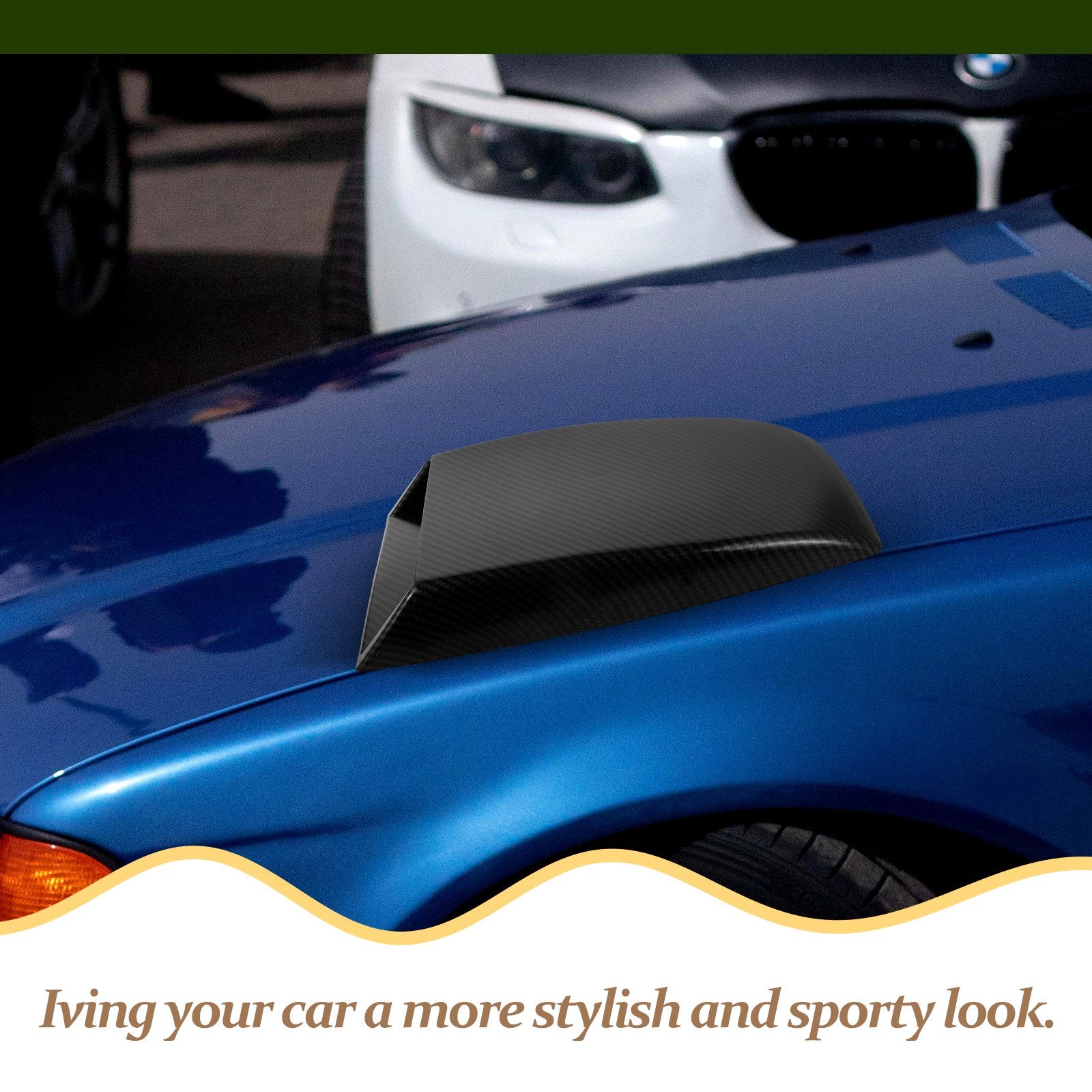 LOLIPPYY Car Vent Decoration Sticker Vehicle Hood Vent Marker Automotive Hood Simulation Vent Trim | Die Cut Vinyl Decal/ Bumper For Windows, Cars, Trucks, Laptops, Etc.