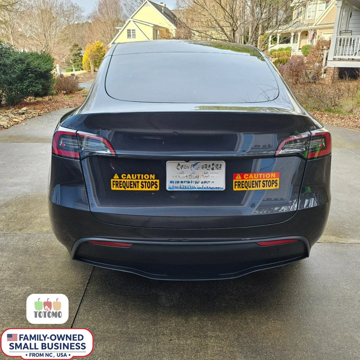 TOTOMO Caution This Vehicle Makes Frequent Stops Sticker   Die Cut Vinyl Decal/ Bumper For Windows, Cars, Trucks, Laptops, Etc.