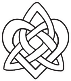 Celtic Heart Knot Black Isolated Silhouette Sticker Die Cut Vinyl Decal