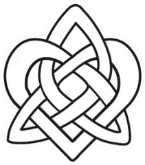Celtic Heart Knot Black Isolated Silhouette Sticker Die Cut Vinyl Decal