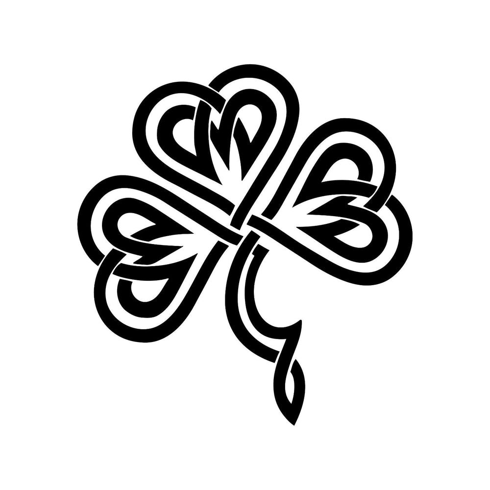 celtic‑shamrock‑vinyl‑sticker black die cut decal for vehicle windows laptops