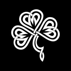 celtic‑shamrock‑vinyl‑sticker white die cut decal for vehicle windows laptops