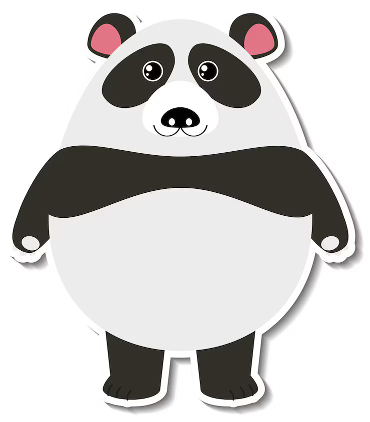 chubby panda animal  Die Cut Vinyl Decal