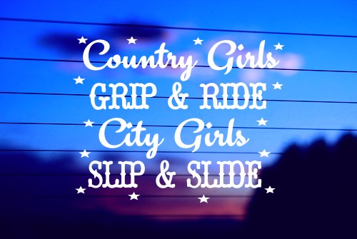 country girls vinyl decal white