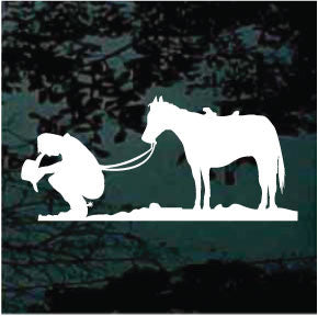 Cowboy Praying With Horse Decals | Die Cut Vinyl Decal