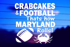 rabcakes football vinyl decal on car window