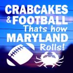 crabcakes football vinyl die cut sticker close up
