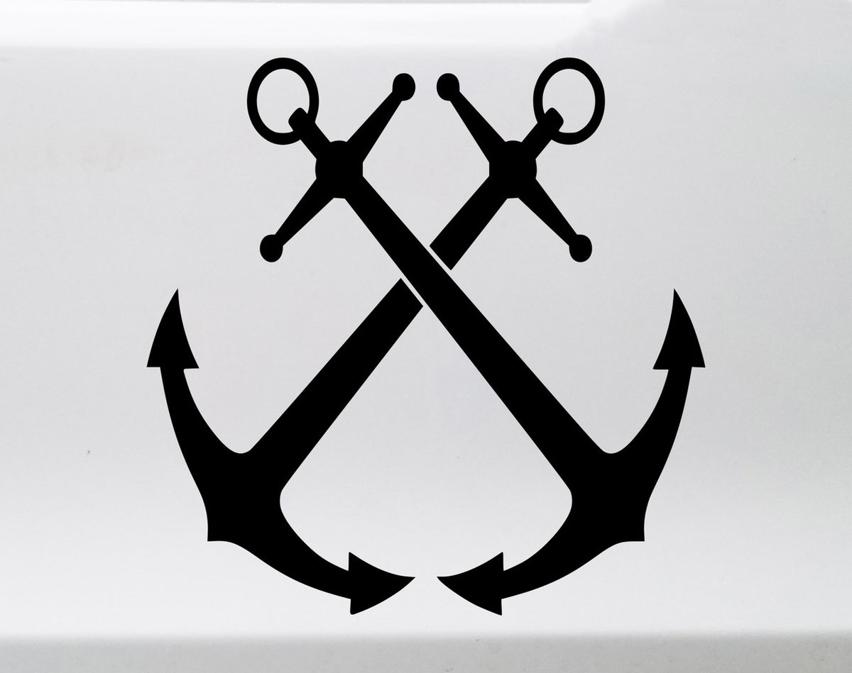 Anchor Illustration Flower Sticker Die Cut Vinyl Decal