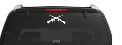 crossed-guns vinyl decal white waterproof for vehicle windows laptops