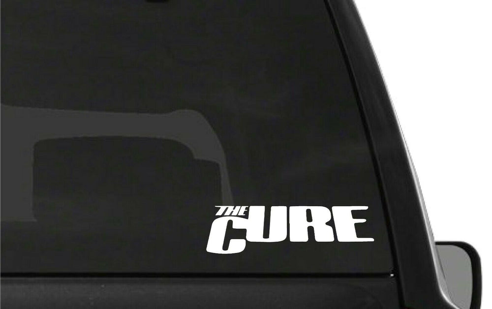 cure-band-logo-vinyl-sticker size options for cars trucks laptops