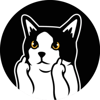 Cat Middle Finger Sticker Die Cut Vinyl Decal