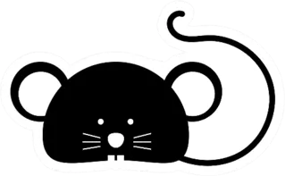 Cute Black Rat Sticker Die Cut Vinyl Decal