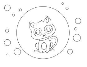 Cute Cat black and white Die Cut Vinyl Decal