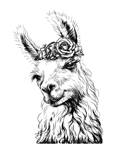 Cute Lama Die Cut Vinyl Decal