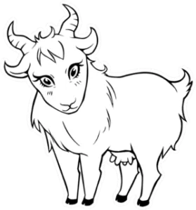 Cute White Nanny Goat Illustration Sticker Die Cut Vinyl Decal