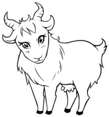 Cute White Nanny Goat Illustration Sticker Die Cut Vinyl Decal