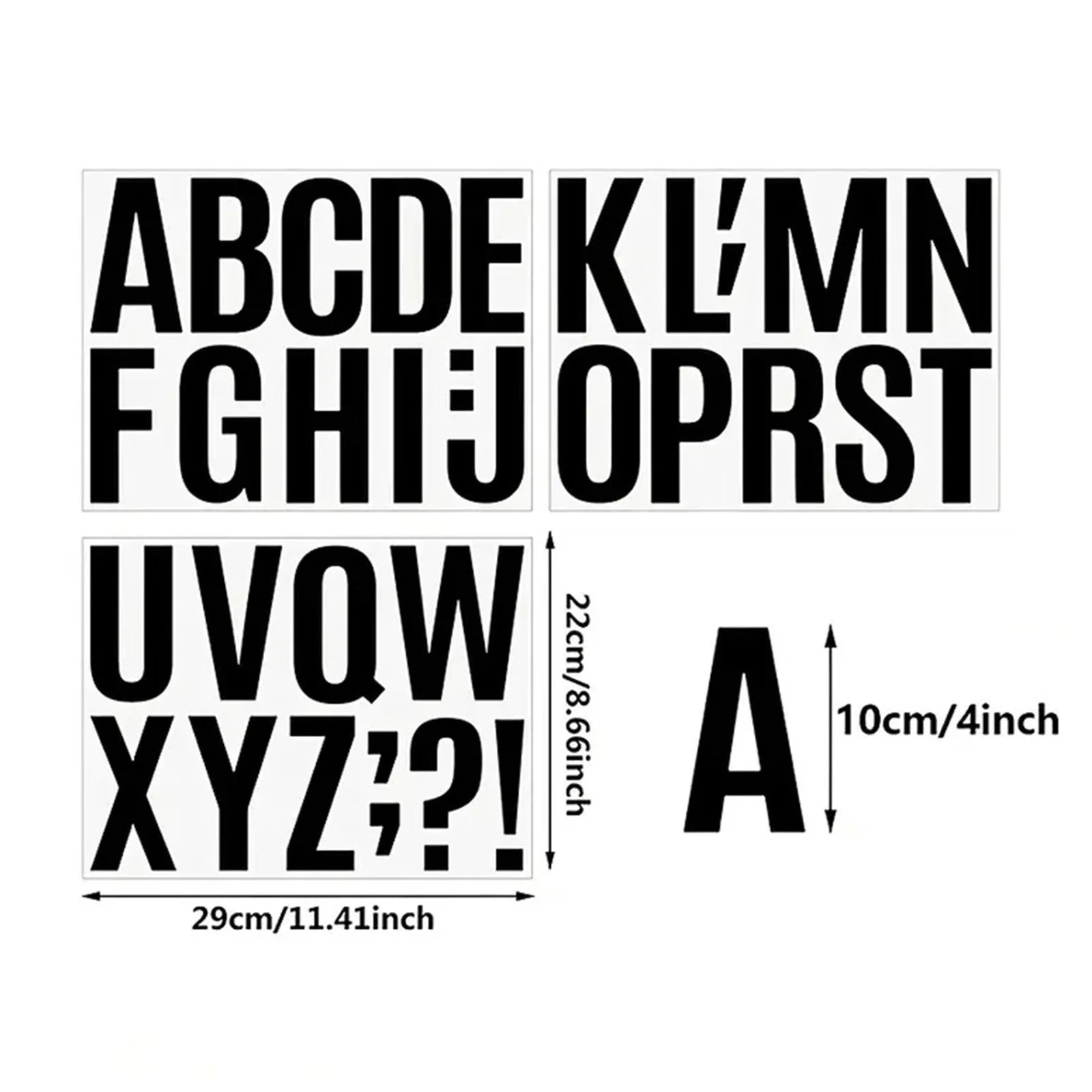 Harlier 3 PCS Waterproof 4-Inch Self-Adhesive Vinyl Stickers - 26 Letters Black Alphabet for Mailboxes | Die Cut Vinyl Decal/ Bumper For Windows, Cars, Trucks, Laptops, Etc.