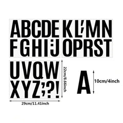Harlier 3 PCS Waterproof 4-Inch Self-Adhesive Vinyl Stickers - 26 Letters Black Alphabet for Mailboxes | Die Cut Vinyl Decal/ Bumper For Windows, Cars, Trucks, Laptops, Etc.