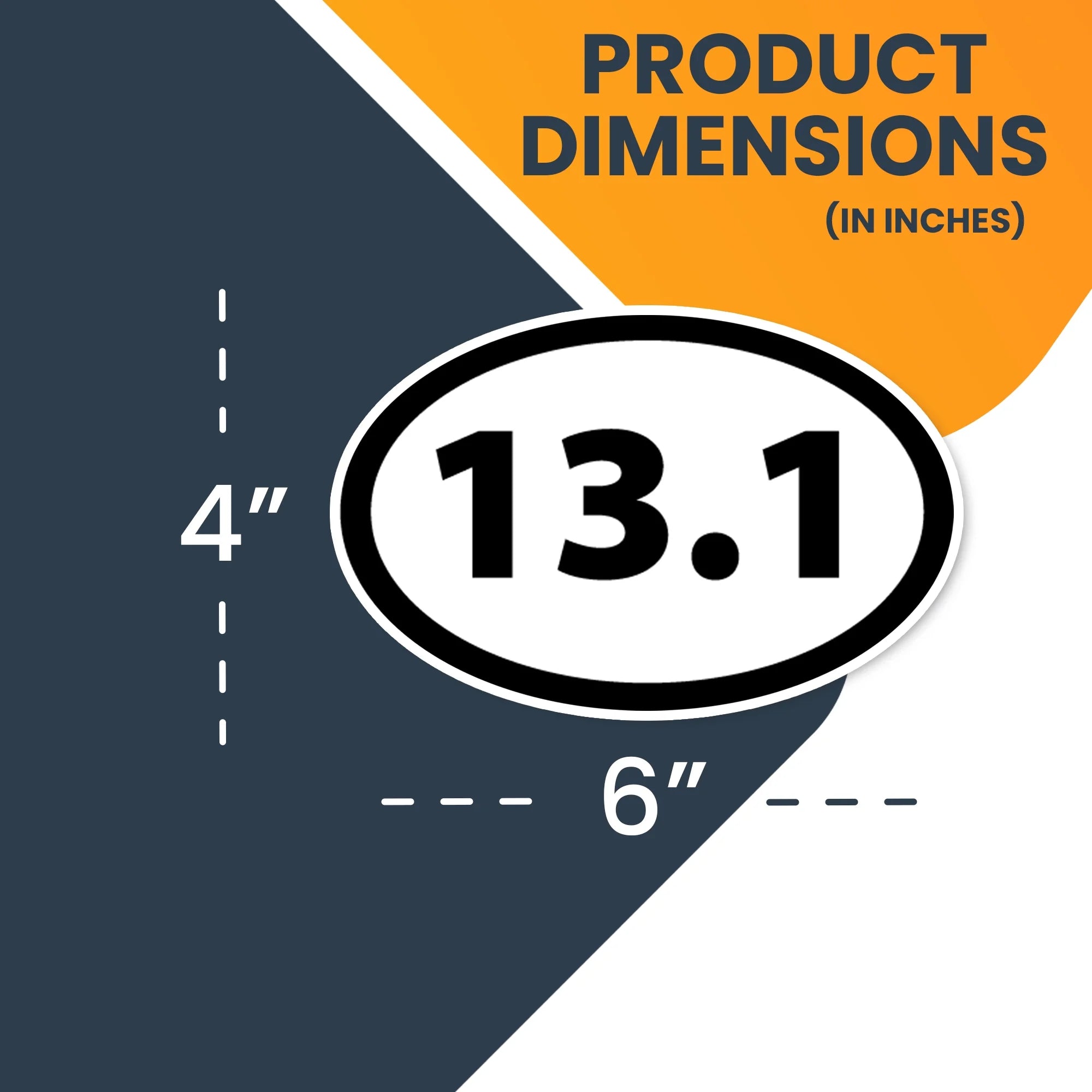 Magnet Me Up 13.1 Half Marathon Black Oval Magnet Decal, 4x6 In, Vinyl Automotive Magnet | Die Cut Vinyl Decal/ Bumper For Windows, Cars, Trucks, Laptops, Etc.