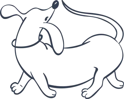 Dachsund Dog Chasing Tail Sticker Die Cut Vinyl Decal