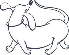 Dachsund Dog Chasing Tail Sticker Die Cut Vinyl Decal