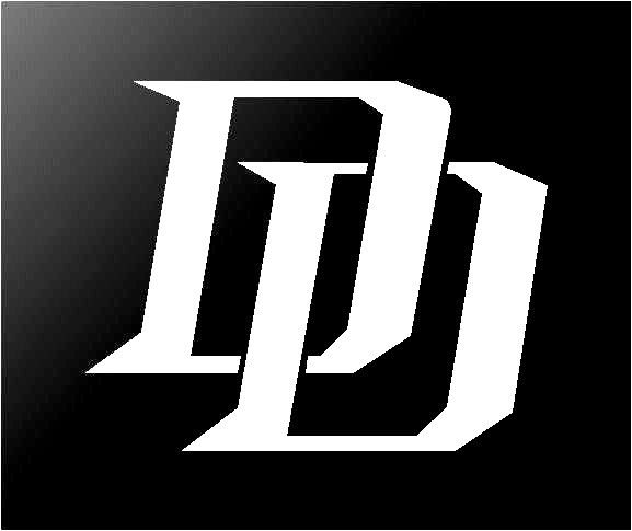 close‑up‑daredevil‑marvel‑logo‑vinyl‑sticker‑die‑cut‑waterproof