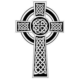 Decorative Celtic Cross Black and White Sticker Die Cut Vinyl Decal
