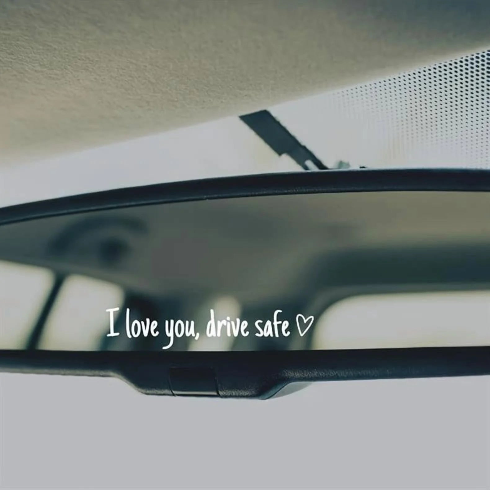 Eliaeconx Rearview Mirror Sticker, Heart Shape Decal, I Love You Design, Drive Safe Message, Car Window Sticker, Vehicle Decor Sticker | Die Cut Vinyl Decal/ Bumper For Windows, Cars, Trucks, Laptops, Etc.