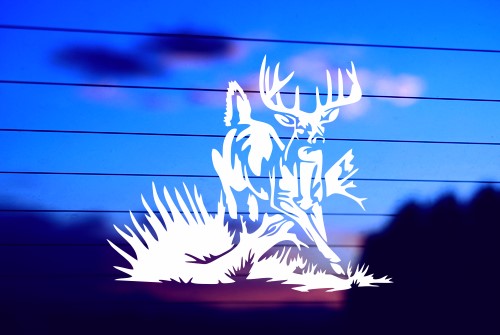 Deer Hopping vinyl die cut decal for cars, trucks, windows, and laptops
