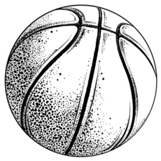 Detailed Black and White Hand Drawing of a Basketball Sticker Die Cut Vinyl Decal
