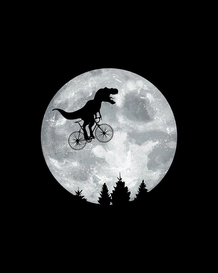 Bike Sticker Design Girl Walking Dinosaur Decals  |  Die Cut Vinyl Decal
