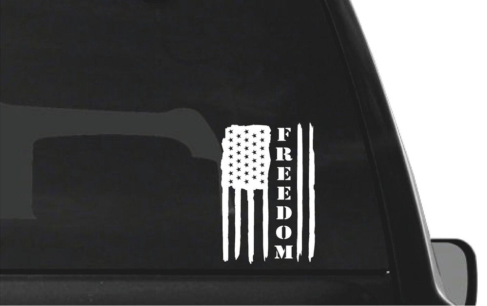 distressed‑freedom‑flag‑vinyl‑sticker size options for cars trucks laptops