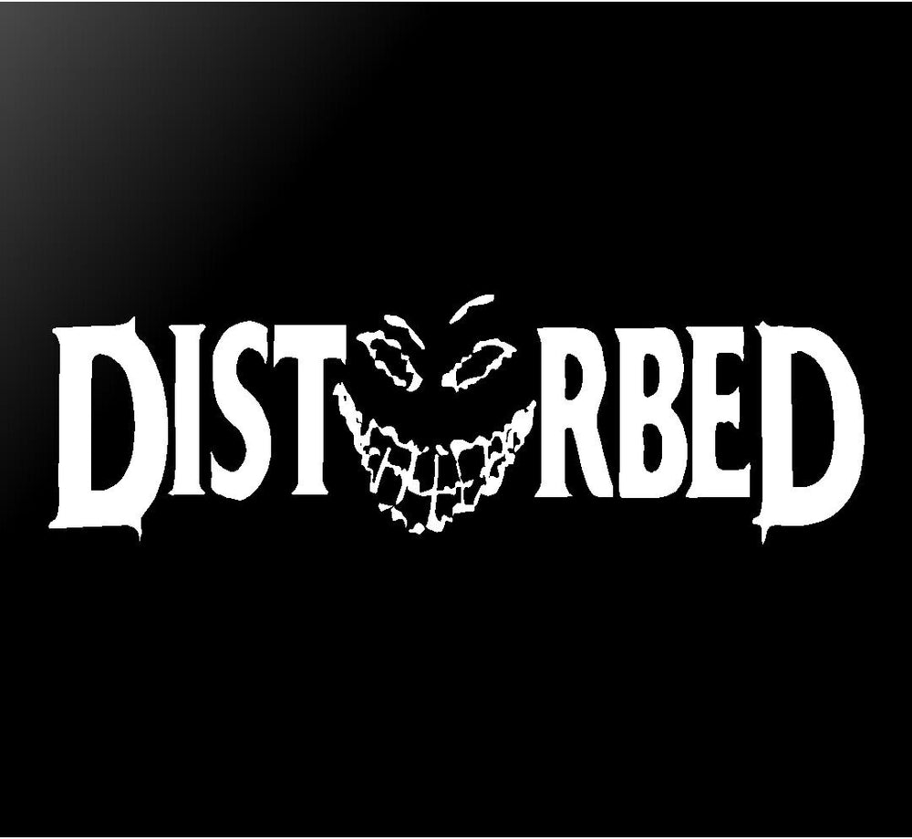 disturbed‑band‑vinyl‑sticker  white die cut decal for vehicle windows laptops