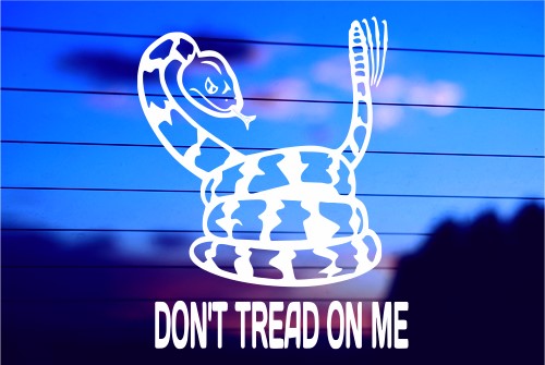 Don’t Tread On Me patriotic vinyl die cut decal for cars trucks laptops windows