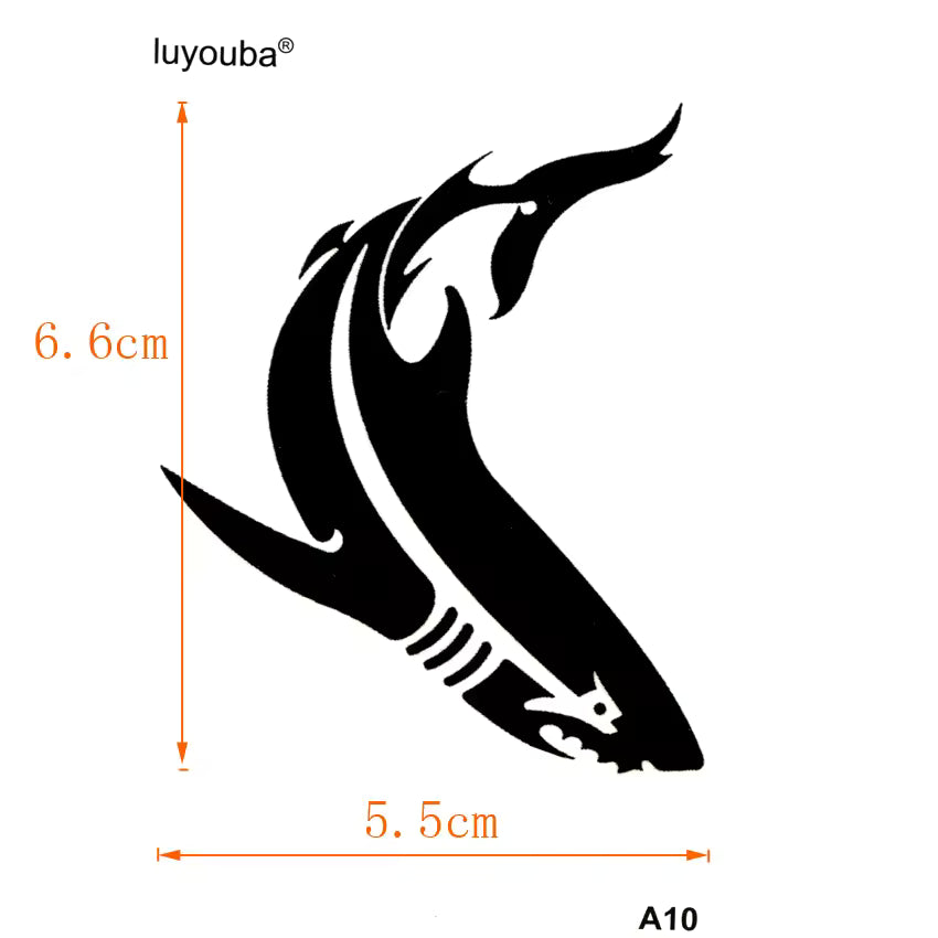 Shark Waterproof Temporary Tattoos  Body Art Tattoo Fierce Fish  Sleeves Men Faux Tatouage Tatuaje Temporal  Die Cut Vinyl Decal
