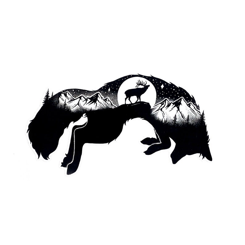Mountain Fox Vinyl Decal Die Cut Vinyl Decal