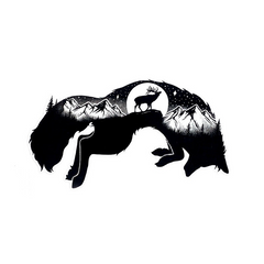 Mountain Fox Vinyl Decal Die Cut Vinyl Decal