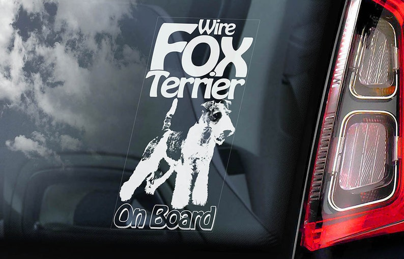 Fox Terrier on Board - Car Window  Die Cut Vinyl Decal