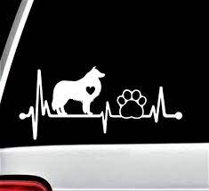 Collie Heartbeat Lifeline Dog Die Cut Vinyl Decal