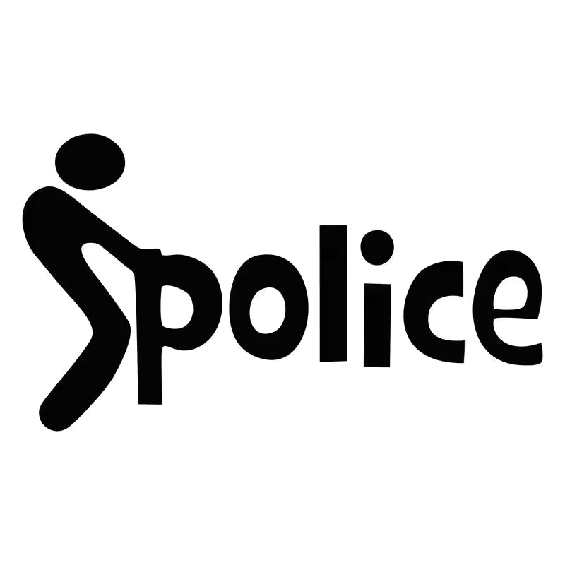 police PVC Cartoon Decorative Decal for Car JDM Police Fun & Creative Decal 3D Carving Vinyl Pattern  Die Cut Vinyl Decal