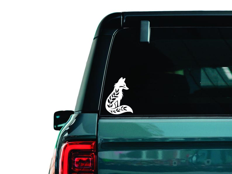 Floral Fox Decal: Graceful Wildflower Animal Die Cut Vinyl Decal
