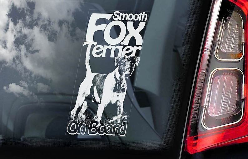 Fox Terrier on Board - Car Window Die Cut Vinyl Decal