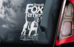 Fox Terrier on Board - Car Window Die Cut Vinyl Decal