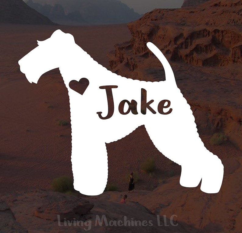 Personalized Wire Fox Terrier Dog Decal Die Cut Vinyl Decal