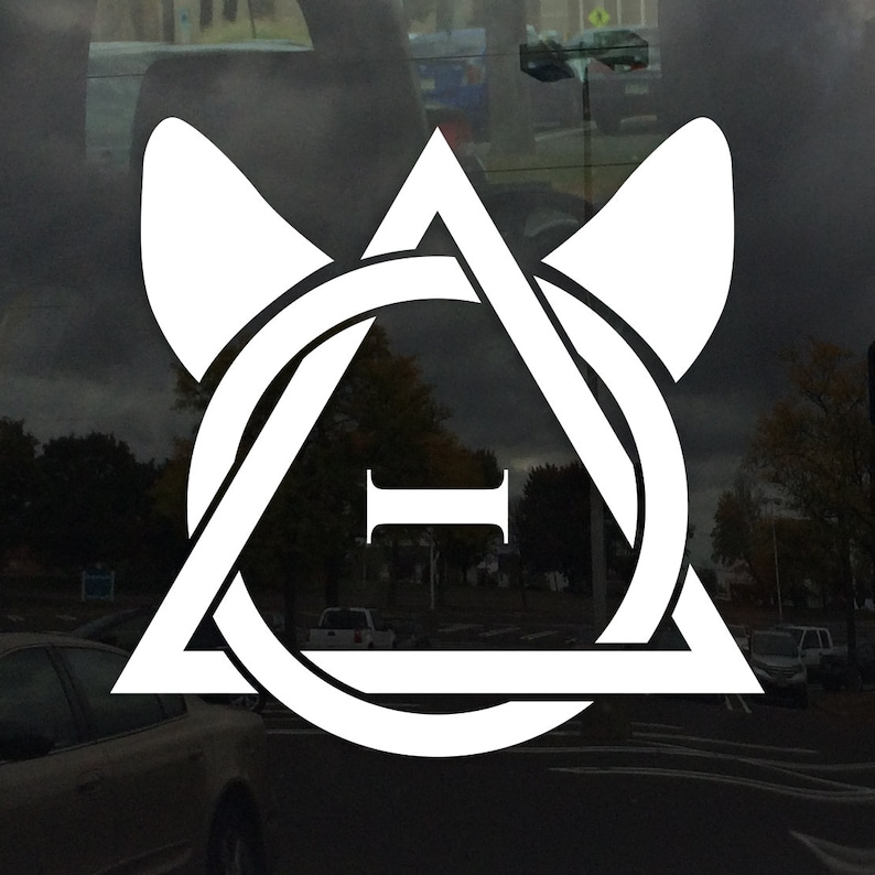 Therian Symbol Decal with Fox Ears Die Cut Vinyl Decal