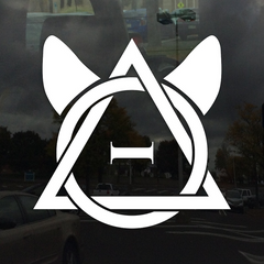 Therian Symbol Decal with Fox Ears Die Cut Vinyl Decal