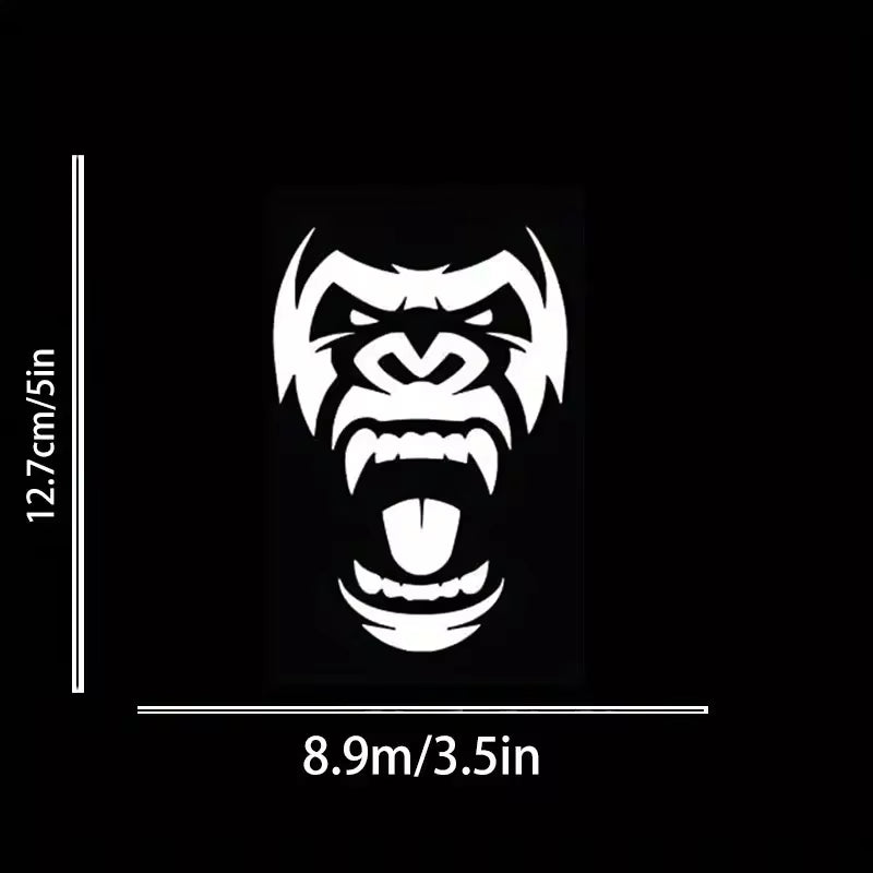 Gorilla Angry Face Car Sticker, Cool Creative Sticker For Laptop Refrigerator Window Table Car Motorcycle Truck Van, Wall Decora   Die Cut Vinyl Decal