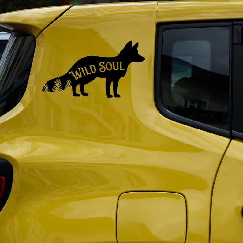Fox Vinyl Decal: Wild Soul Forest Silhouette Die Cut Vinyl Decal
