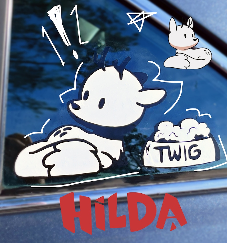 Hilda Twig Netflix Show deer fox cartoon character vinyl Die Cut Vinyl Decal