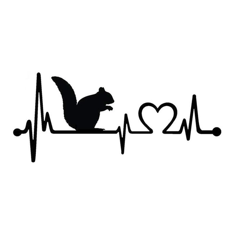 Squirrel Heartbeat Heartbeat Heart Die Cut Vinyl Decal